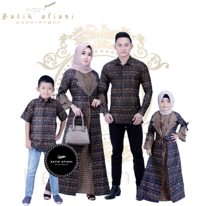 Couple Gamis Family Batik Keluarga ,Sarimbit Ibu Ayah Dan Anak, Baju Couple Batik Murah Seragam