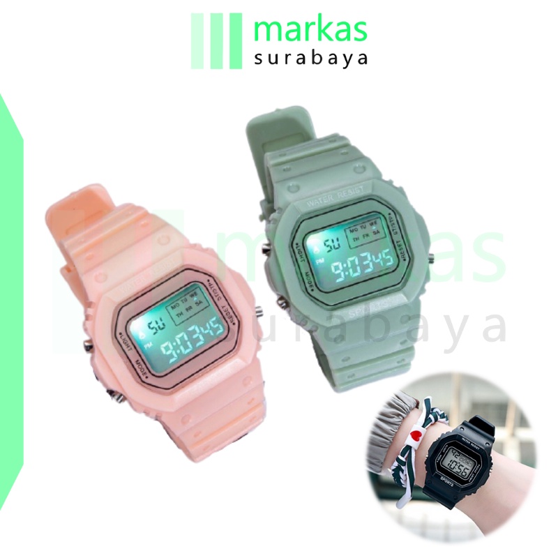 MARKAS J168 Jam tangan Digital Casual Jam Fashion LED Pria Wanita Jam tangan Couple