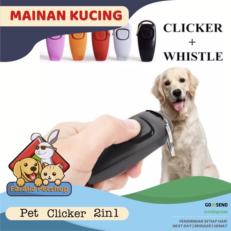 Pet Clicker Cat Dog Training Peluit Melatih Anjing Kucing 2in1 Pencet