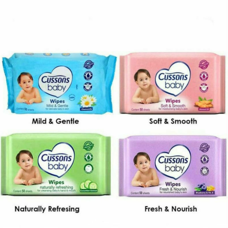 Cussons Baby Wipes isi 50 sheet | 45 sheet | Tisu Basah Bayi | Tisue Baby Wipes Cussons (1 SAJA ISI 45 LEMBAR)