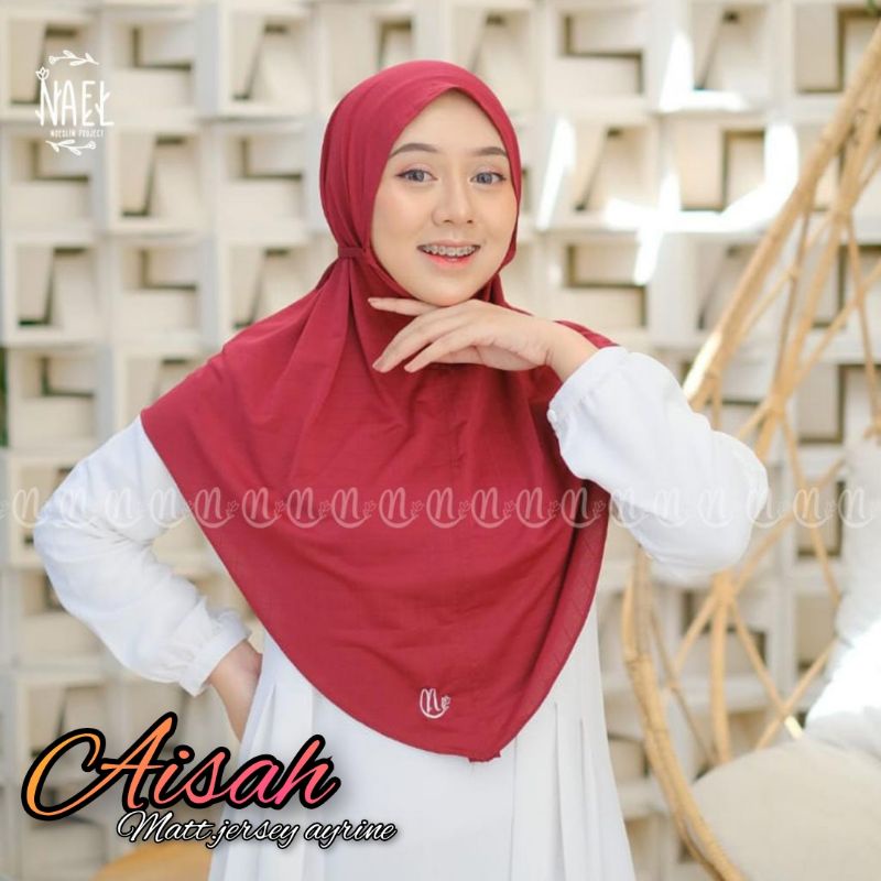 (Ori Nael) AISAH •jilbab instan jersey ayrine•bergo instan simpel non pet