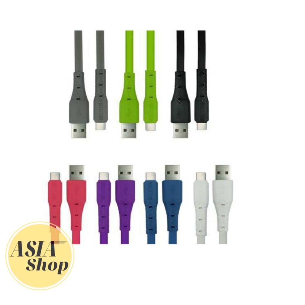 Kabel Data WELLCOMM Tipe C Fast Charge 3A Gepeng