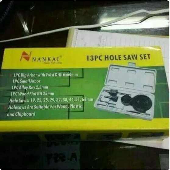 Mata Bor Pelubang Kayu Pipa Hidroponik Set 13pcs Holesaw Hole Saw Kit