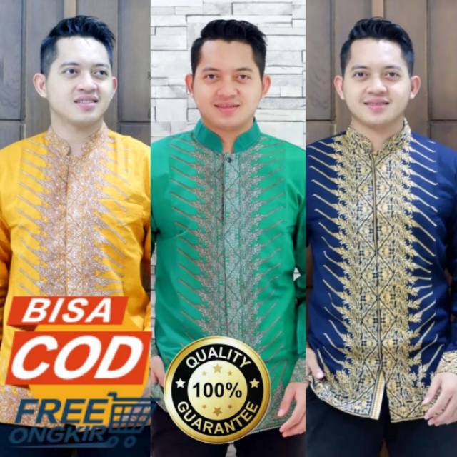  BISA COD KEMEJA BAJU  KOKO  BATIK LENGAN  PANJANG 