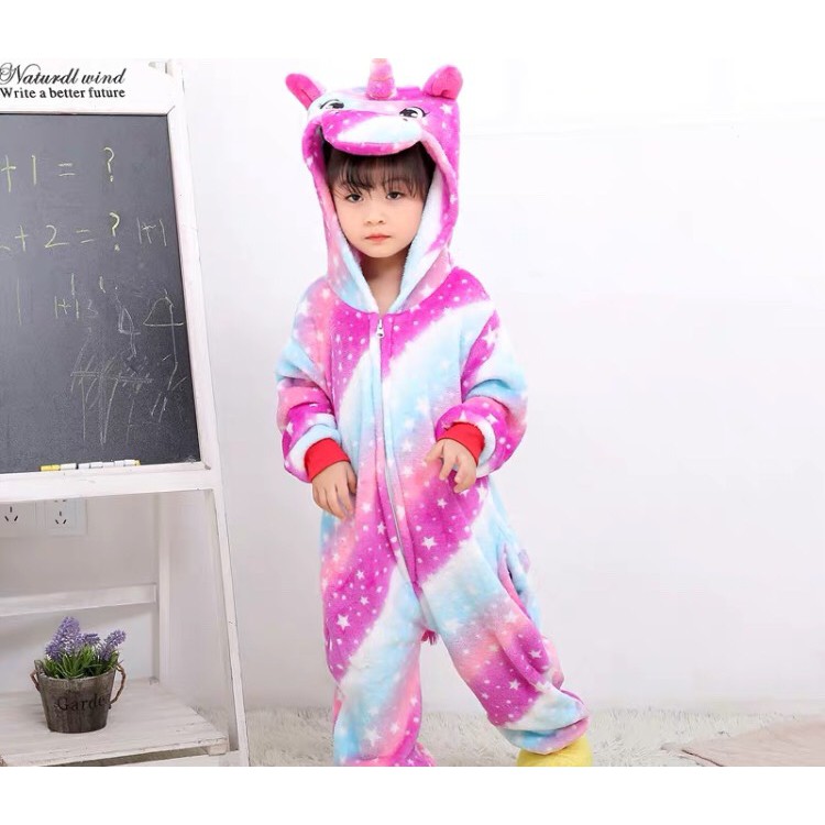 BAJU ONESIE BONEKA UNICORN GALAXY PINK ANAK KOSTUM PIYAMA COSPLAY