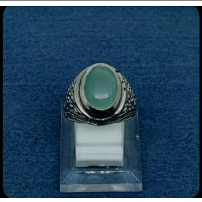 cincin batu green aquamarine size kantoran
