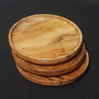 piring kayu jati d 15cm tatakan gelas serving board 