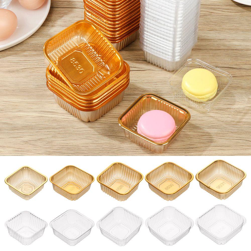Top 100 Pcs Moon Cake Tray Natal Persegi Pesta Pernikahan Kue Hold DIY Candy Plate
