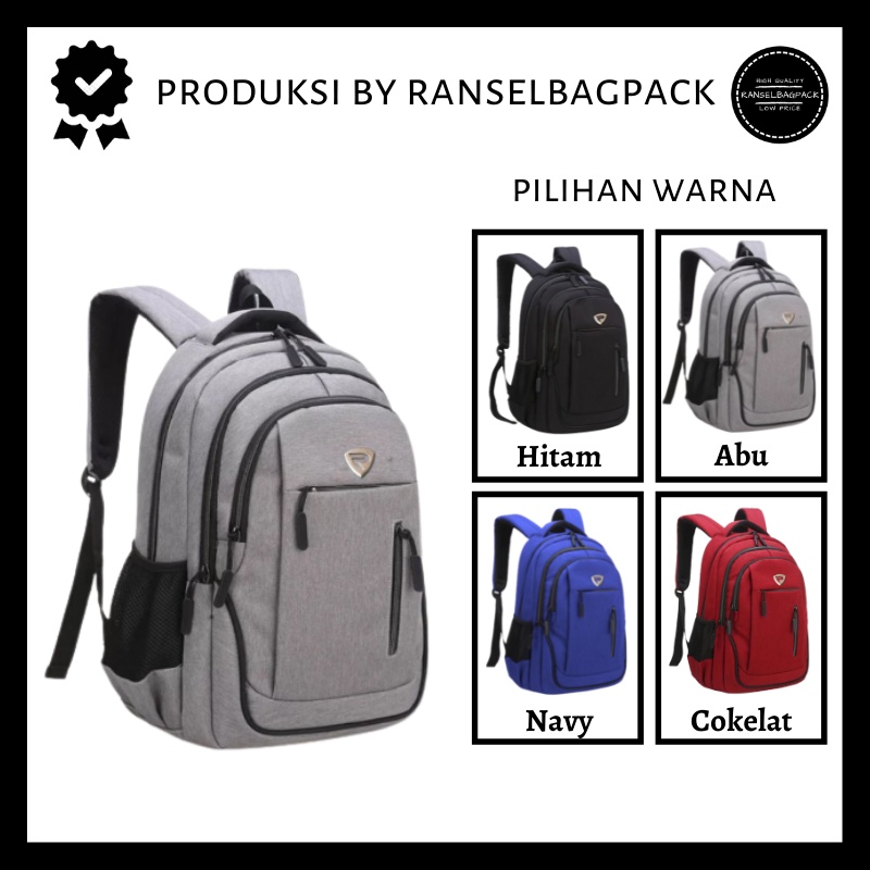 Tas Ransel Pria - Tas Sekolah Kuliah Kerja Travel Remaja Dewasa Model Murah Terbaru Korea Kekinian Multifungsi Stylish Backpack Punggung Bahu Besar Bagus Import Lokal Original Fashion Simple Casual Elegan Cowok