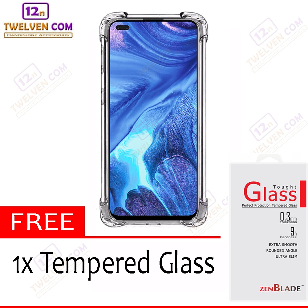 [FLASH SALE] Case Anti Crack Anti Shock Softcase Oppo Reno 4 - Free Tempered Glass
