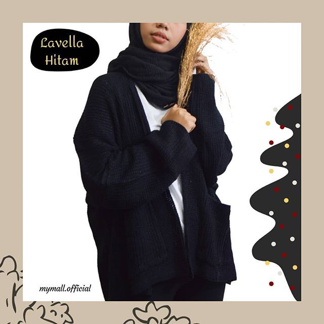 LAVELLA/LOOCY CARDY 7 GET  oversized - cardy wanita - kardigan wanita - kardigan bigsize-HITAM