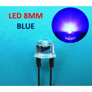 LED 8mm Straw Hat Lampu Topi Super Bright 0.5W Warna Blue Biru