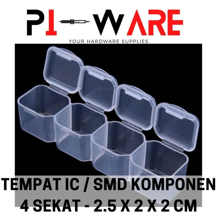 Wadah Penyimanan Komponen Kecil SMD IC 4 Sekat Mini Box Sparepart HP