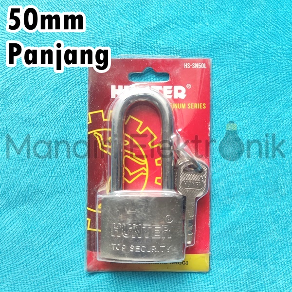 Gembok Hunter 50mm Leher Panjang - Gembok Pintu 50mm Panjang Hunter Chrome HS-SN50L