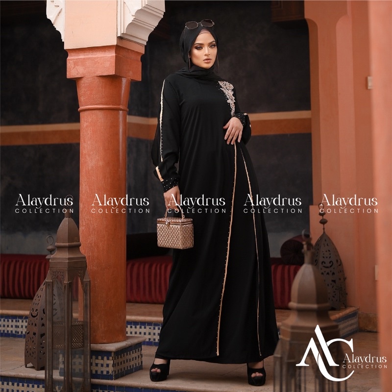 Abaya Hitam Bahan Jet Black Saudi Kwalitas Boutique By AlaydrusCollection 391