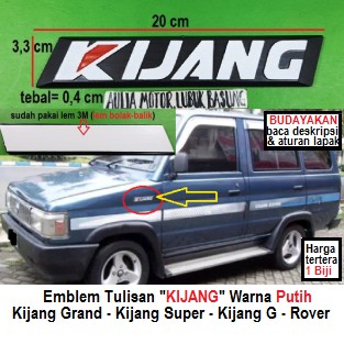 emblem samping tulisan kijang putih toyota kijang super kijang grand kijang g kijang rover - 1 biji