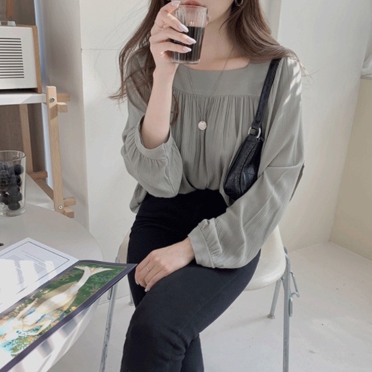 【xiaozhainv】Kemeja wanita bahan sifon satin longgar korea-3