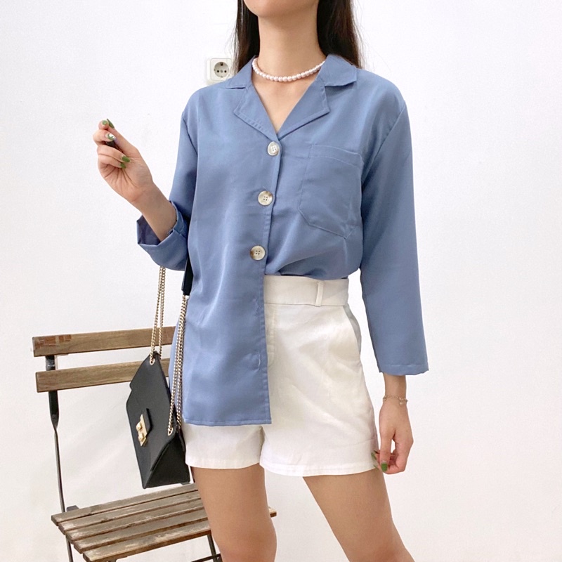 RECTA Shirt Kemeja Kantor Wanita Casual Outer Hijab 0313 117