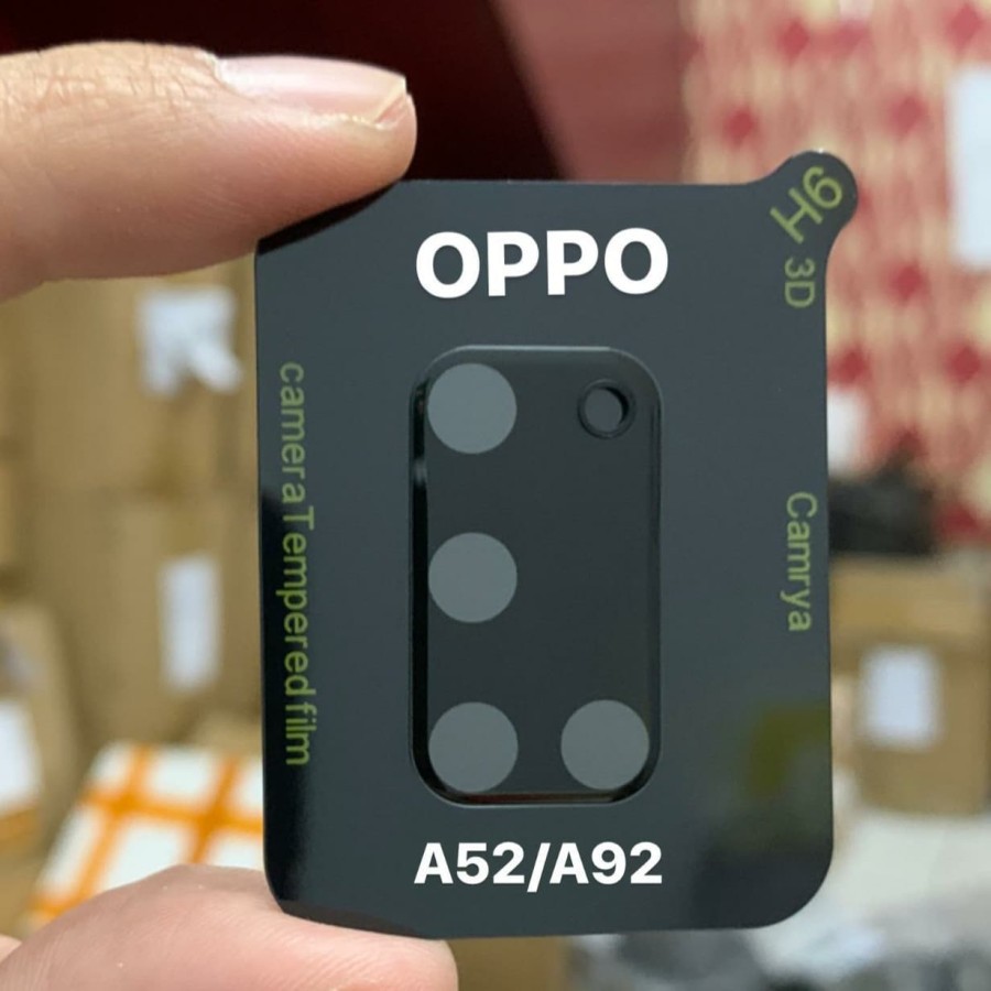 OPPO A52 A92 Premium Frame Hitam Kamera 3D Round Edge Camera