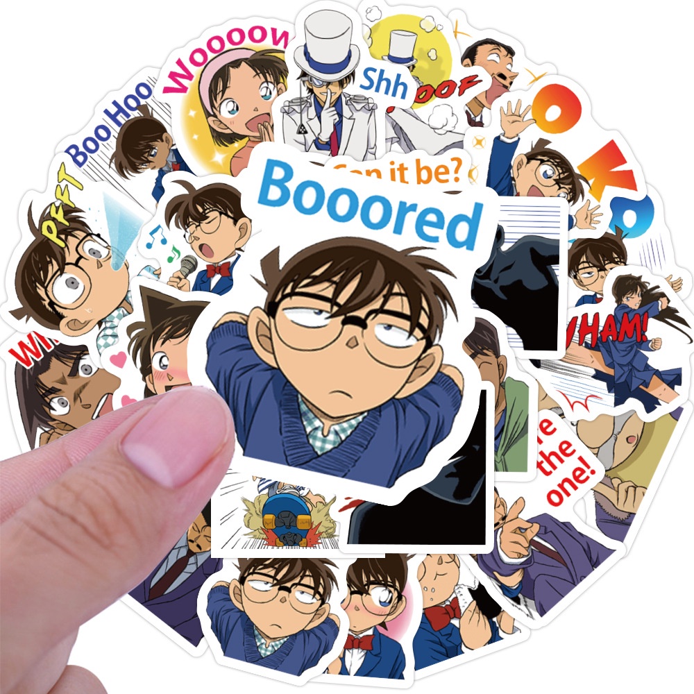 Detektif Conan stiker lucu kartun Jepang jurnal bahan dekorasi Anak cangkir kasus telepon tangan Buk