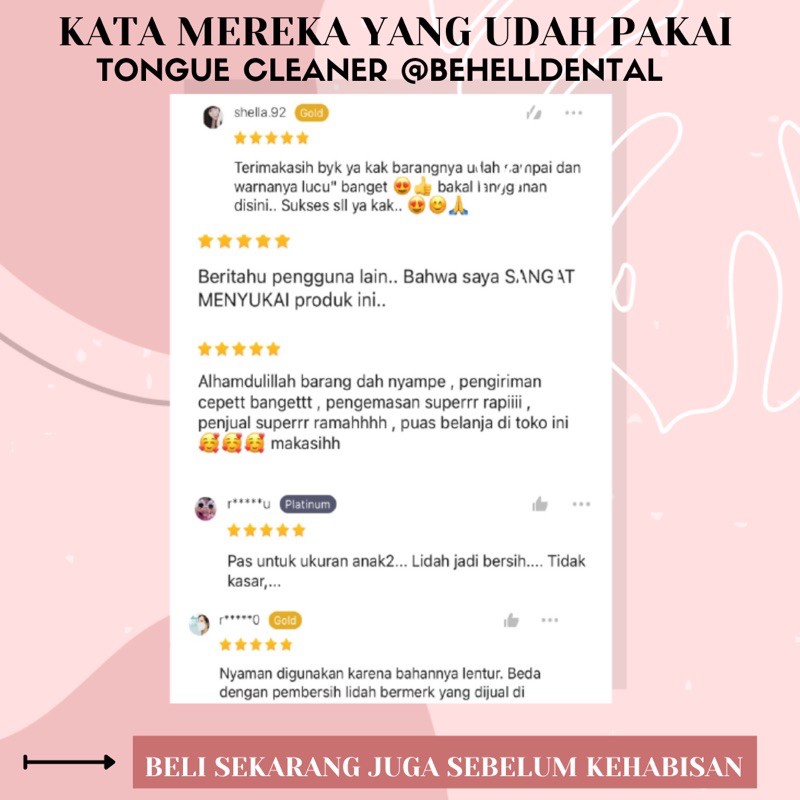 ORI PEMBERSIH LIDAH MULUT SIKAT DEWASA BAYI ANAK TONGUE CLEANER SCRAPER QORAL MIRIP FORMULA - Clean Penghilang Plak Lidah - Penghilang Bau Mulut