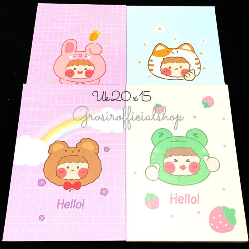 Kaca Cermin Rias Model buku Uk 20 x 15 / Cermin Lipat / Cermin Cover Lucu-M.HELLO 20X15