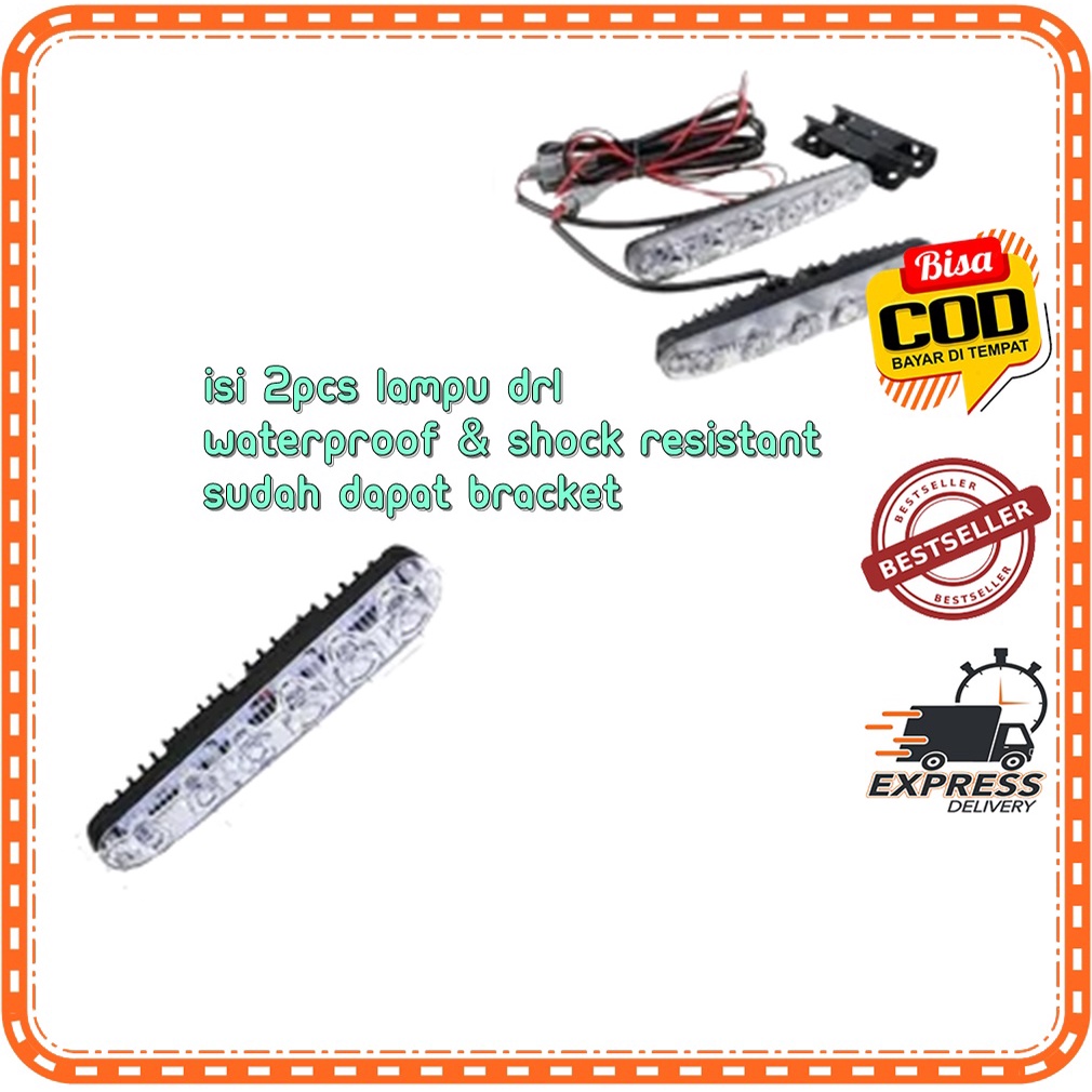 2PCS DRL LED model Fortuner Terang Lampu LED DRL 6 Titik 2 x 6 / LAMPU LED DRL MODEL FORTUNER / LAMP