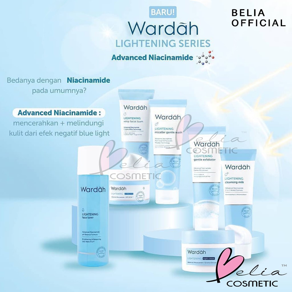 BELIA WARDAH Lightening Series Day Night Cream Face Wash Facial
