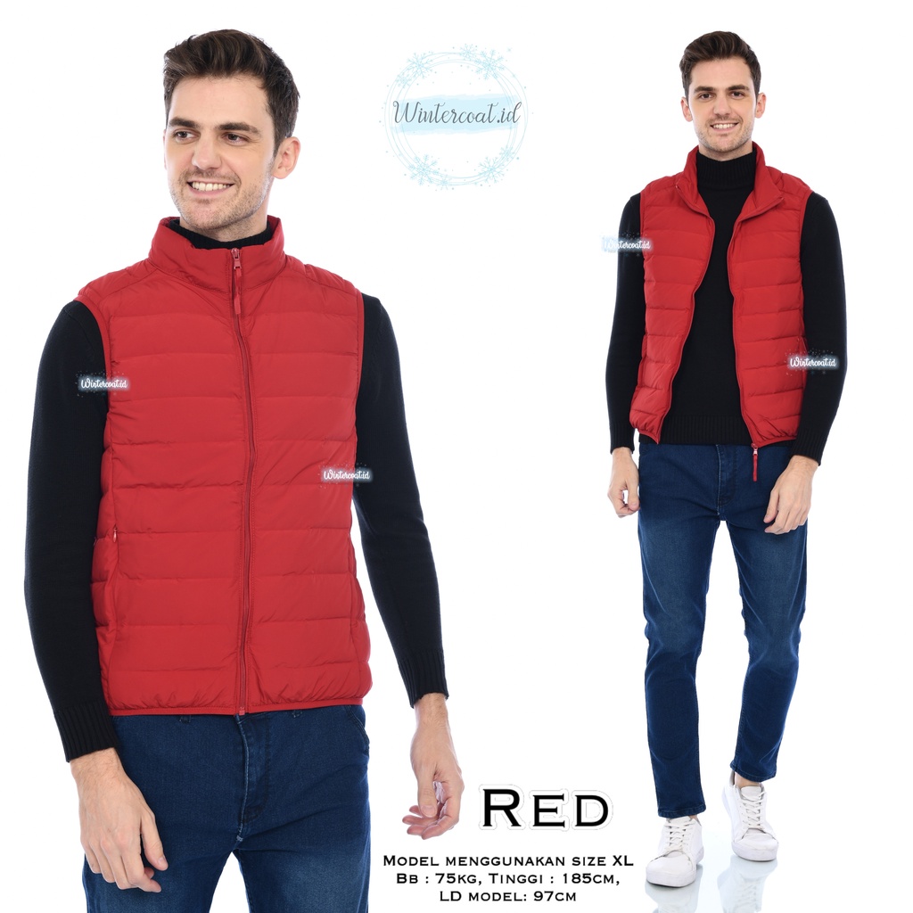 Vest winter pria down padding rompi cowok signature wintercoat.id 90% bulu angsa big size jumbo jaket gunung