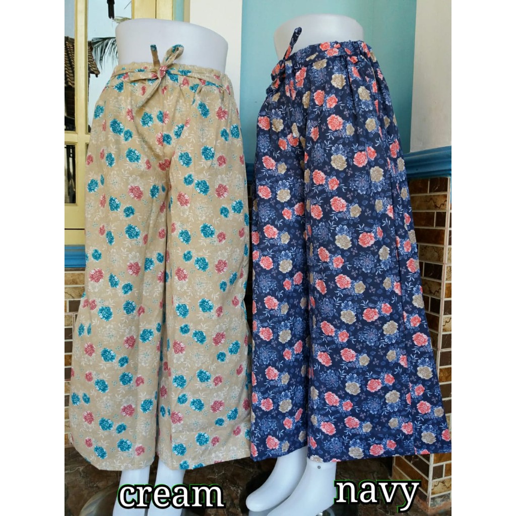 CELANA KULOT KATUN MOTIF BUNGA