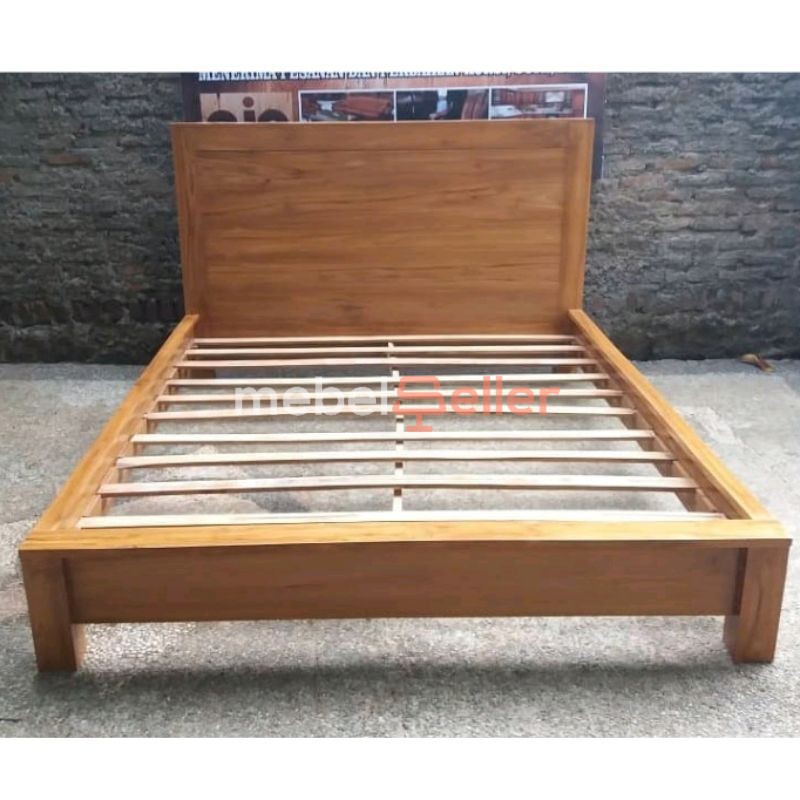 Tempat tidur minimalis kayu jati Jepara120x200 160x200, dipan divan ranjang 180x200