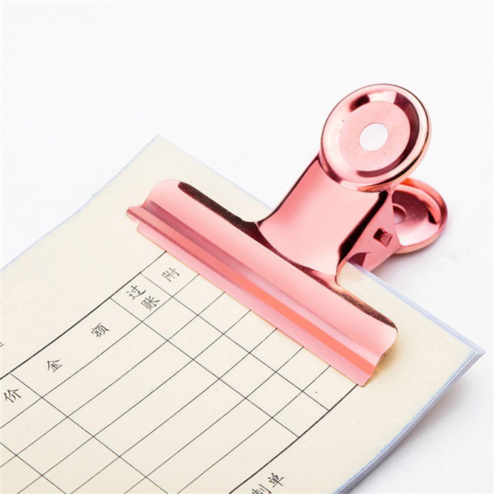 Lanfy 6PCS Penjepit Logam Bulat 50mm 31mm 22mm Rose Gold Hitam Bookmark Klip Foto Holder Memo Klip Alat Tulis Siswa Pengikat Klip