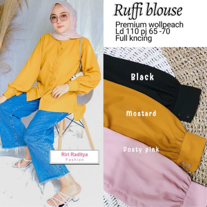 PROMO READY STOCK RUFFI BLOUSE//BLOUSE MOTIF JUMBO TERBARU(1KG MUAT 7PCS)