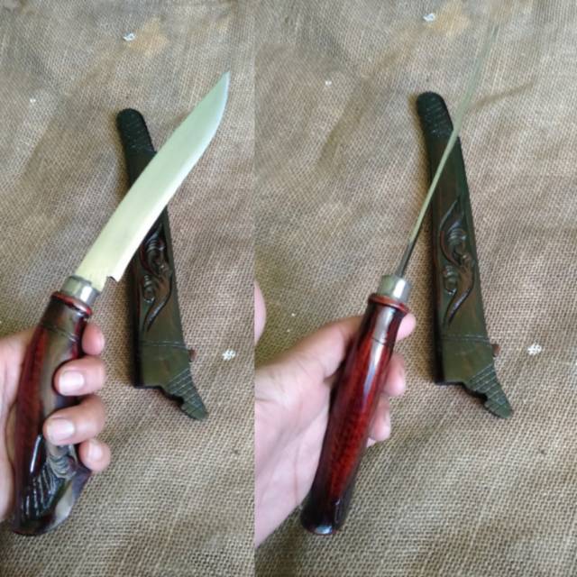 Pisau Dapur Baja Serbaguna Baja Kayu Ukir Tradisional