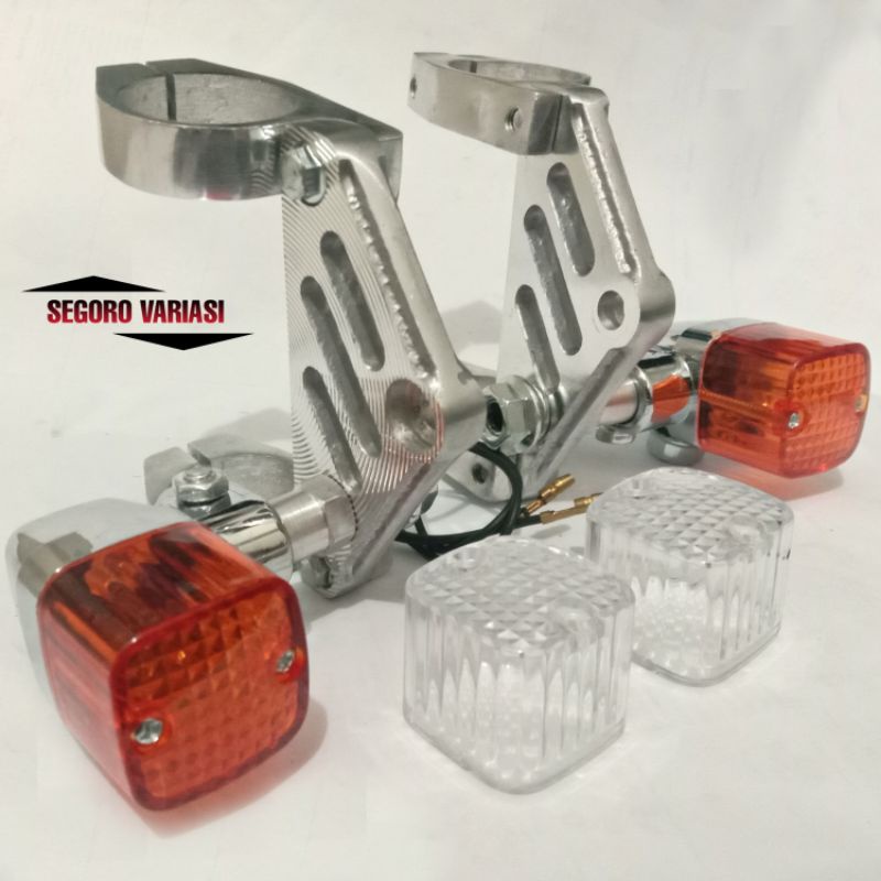 pangkon lampu cnc set sen kotak palu bracket kupingan depan pesek cb gl byson riting sein reting