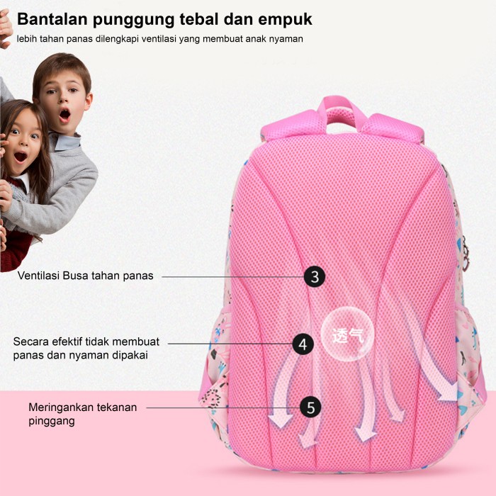 Tas Ransel Sekolah Anak Perempuan Laki-Laki TK SD Backpack Anak Motif