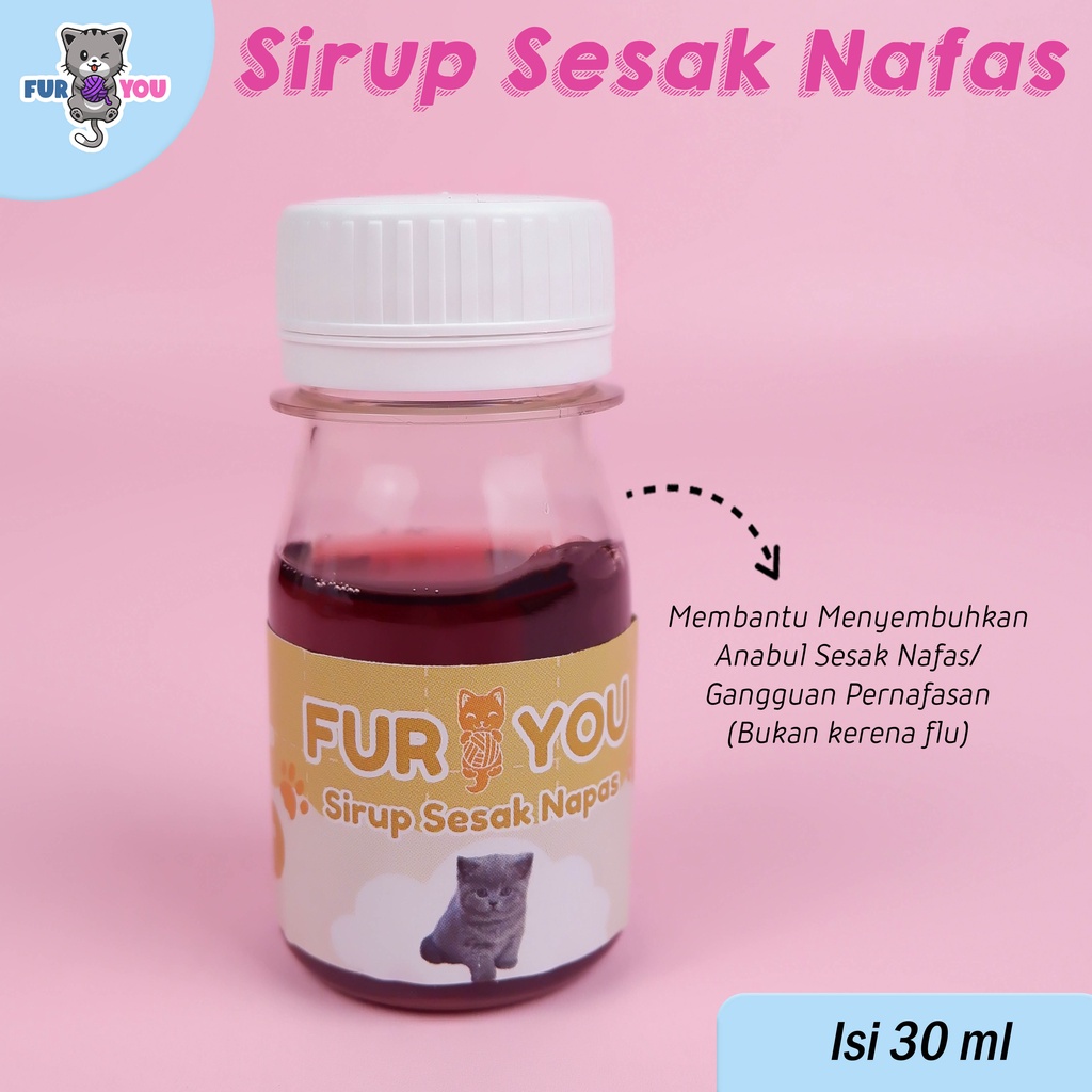 Fur You Sirup Sesak Nafas Untuk Penanganan Anabul kucing infeksi saluran pernafasan nafas bunyi