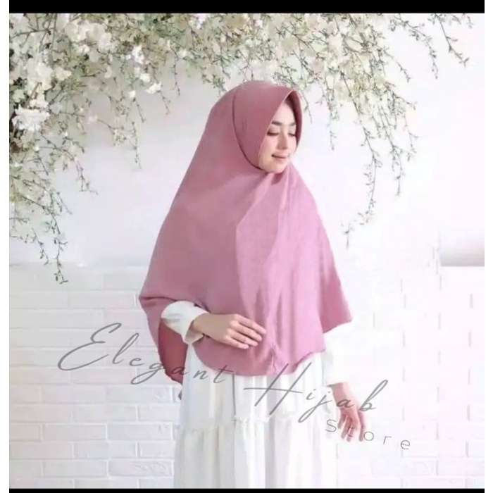 Kerudung instan / Jilbab bergo maryam SIMPLE PAD JUMBO L (TANPA TALI) - Cokelat