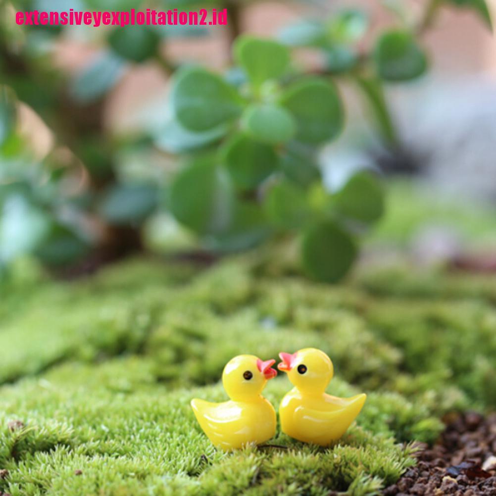 &lt; E2id &amp; &gt; 10pcs Miniatur Bebek Kuning Bahan Resin Untuk Dekorasi Rumah Boneka