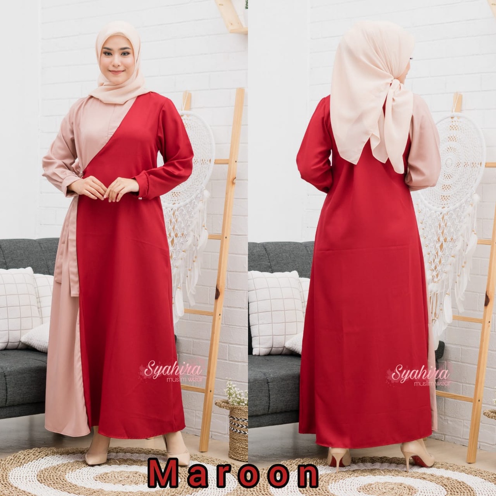 gamis hitam wanita kekinian tali samping jumbo ld 130  terbaru dan kekinian mewah simple elegan murah