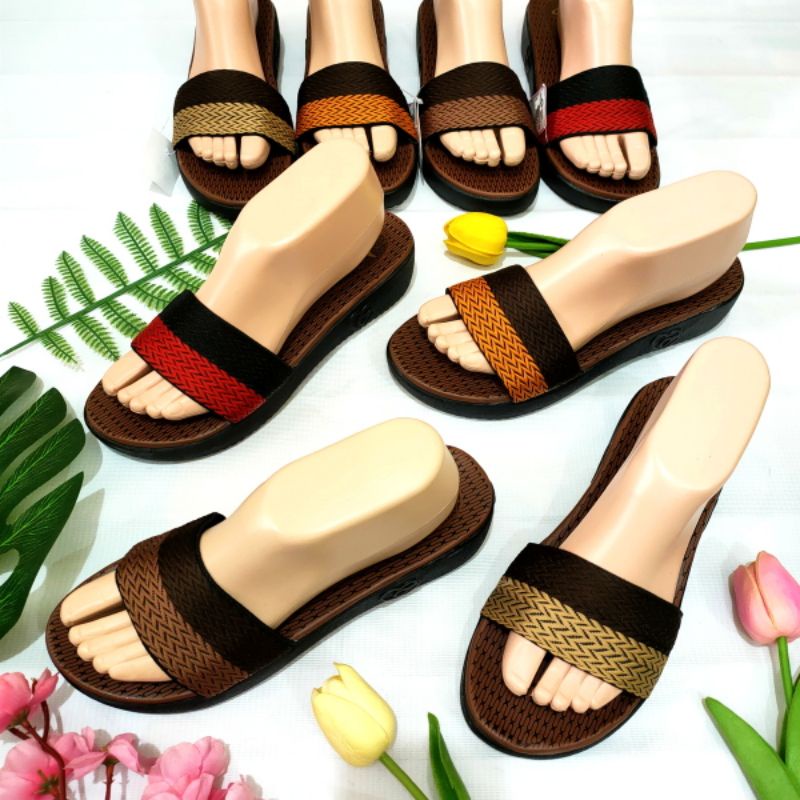 sandal wanita turki cantik. sol love elegant 3cm ringan. motif 2 warna. Felonie MRJ 01