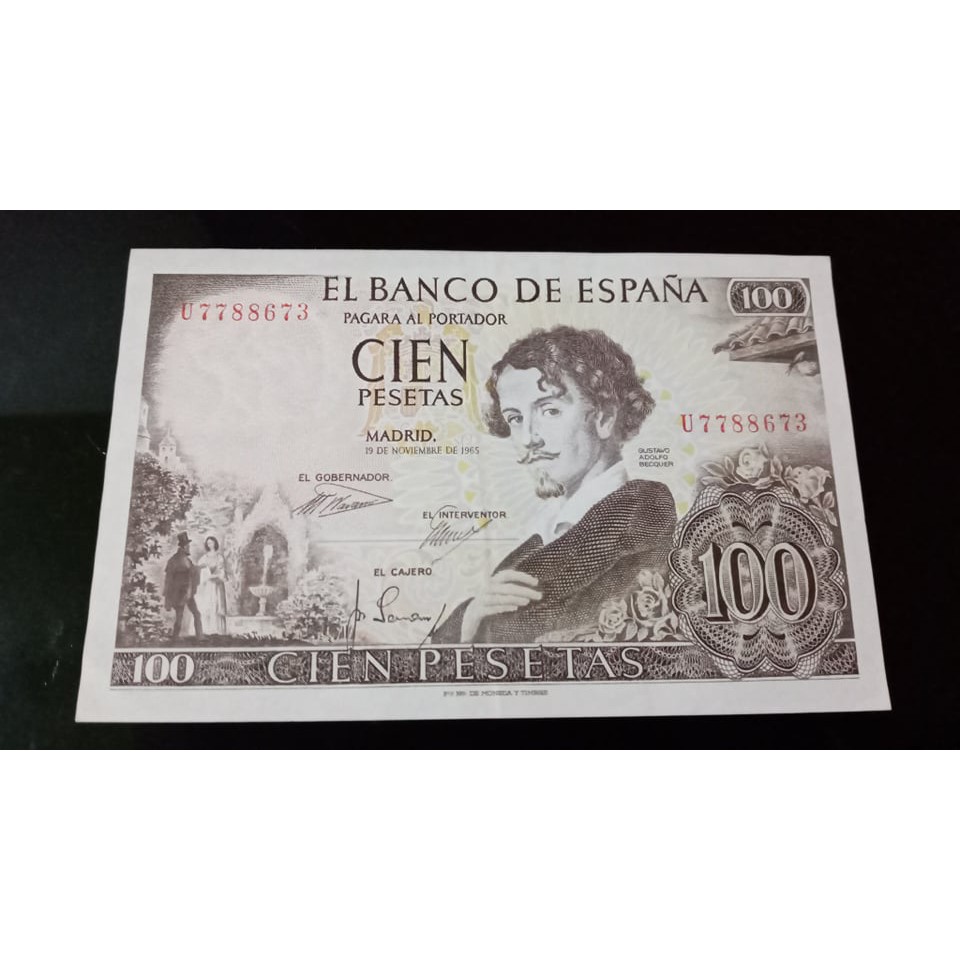 Uang Kuno Spanyol 100 Pesetas 1965