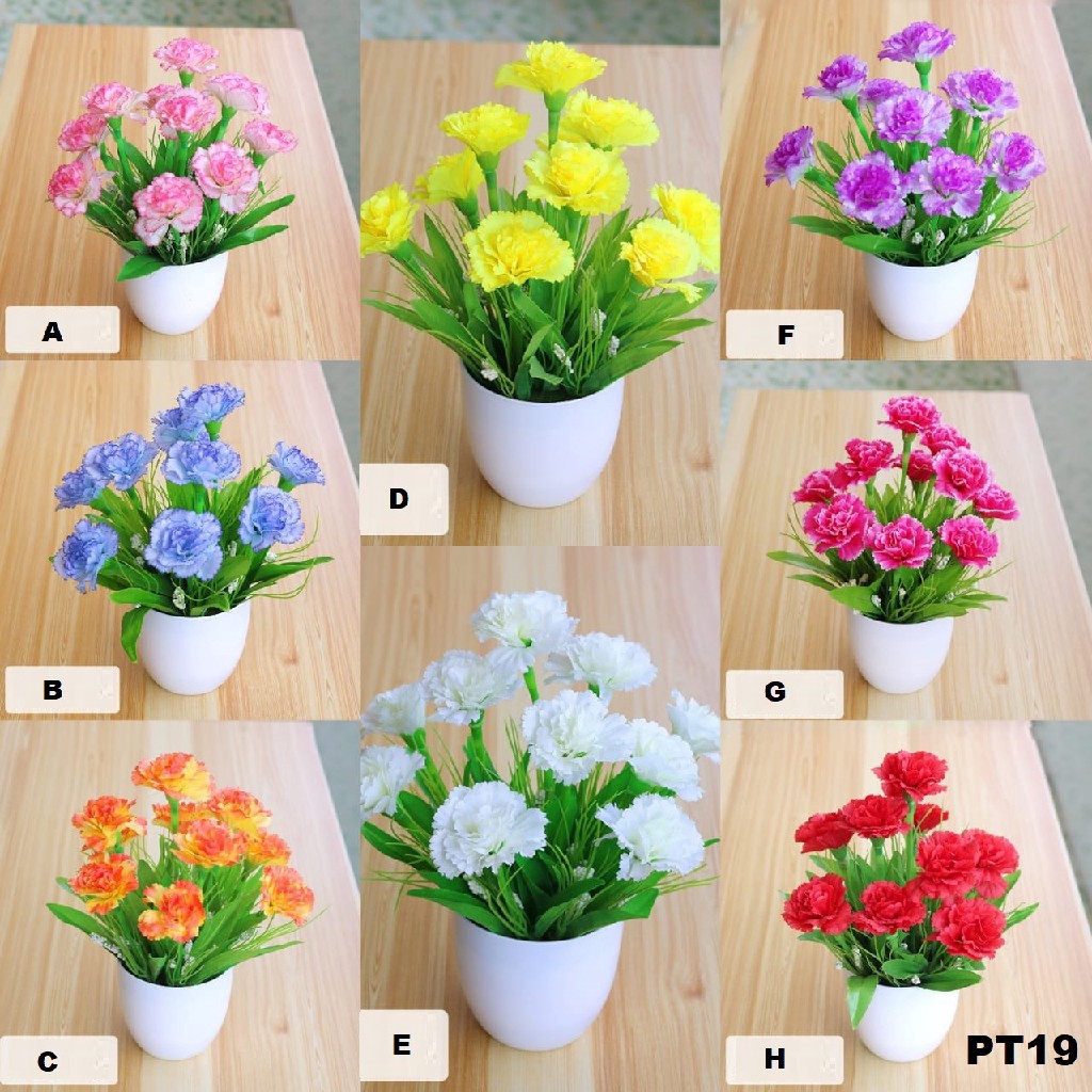 MOGYMOGY PT18 , PT19 Pot Tanaman Hias Bunga Hias Plastik Ornamen Pot Bongsai Artificial Flower Decoration