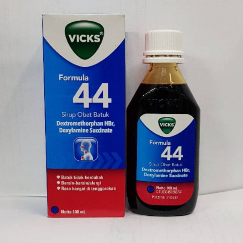 

VICK FORMULA 44 DEWASA 100ML, 54ML, 27ML / MEREDAKAN BATUK