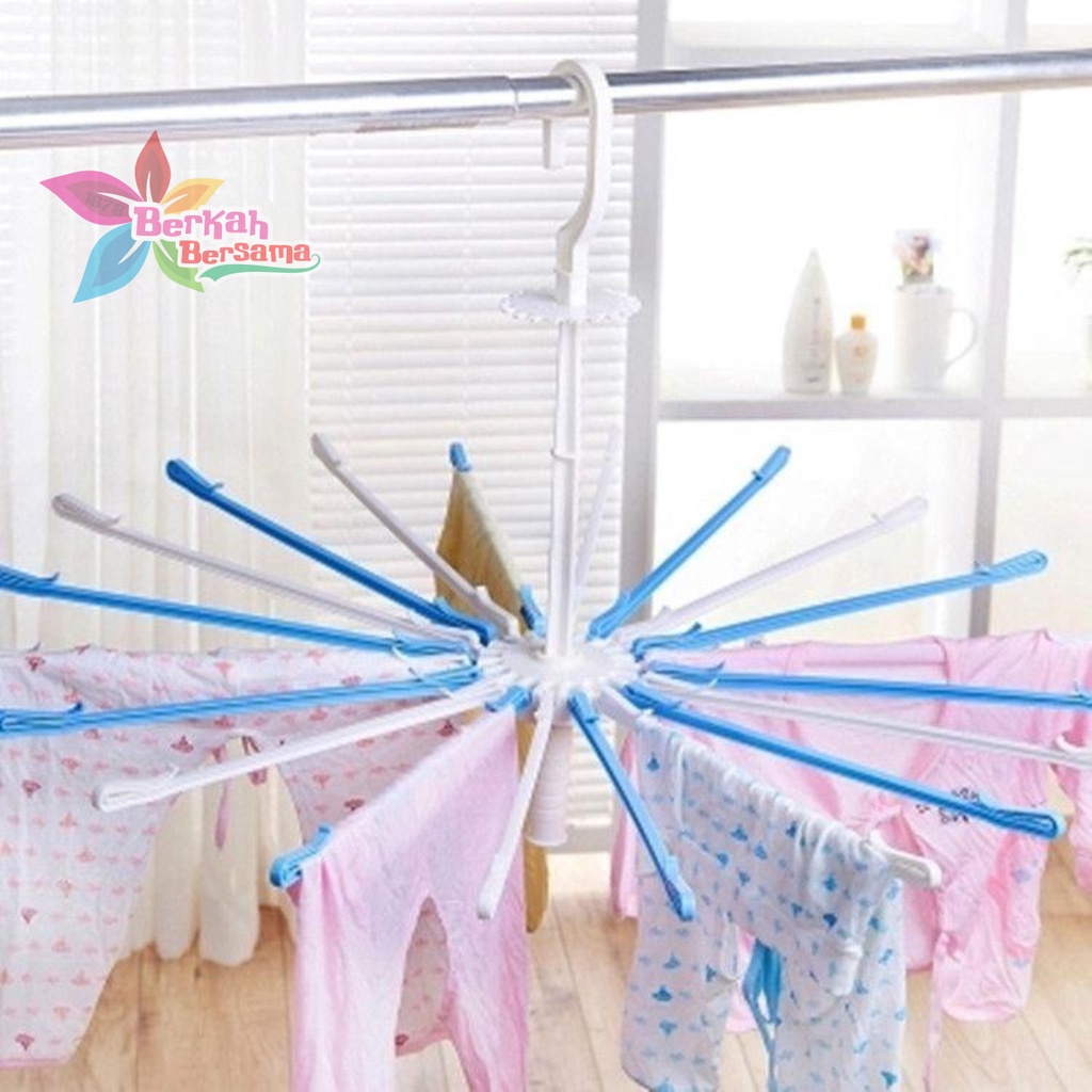 RT88 folding hanger gantungan jemuran baju bayi putar 360 derajat 20 stick pengait BB6382