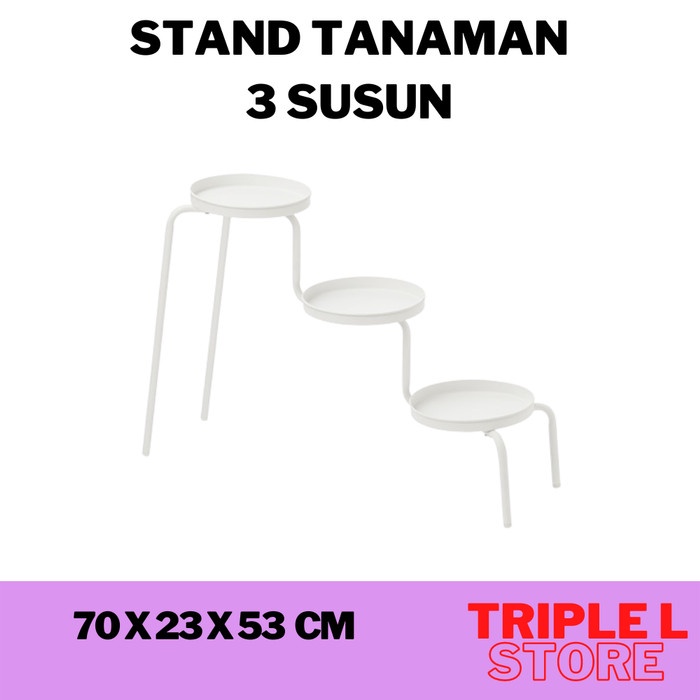 Rak Tanaman - Rak Stand Tempat Tanaman Hias Minimalis Susun Besi Putih Ps