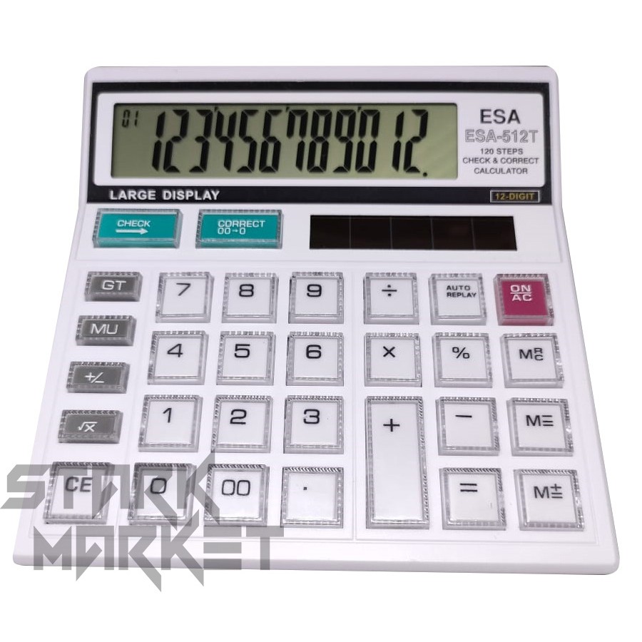 

ESA 512T TOMBOL MIKA - KALKULATOR 12 DIGIT - KALKULATOR DAGANG - KALKULATOR PASAR - LARGE DISPLAY