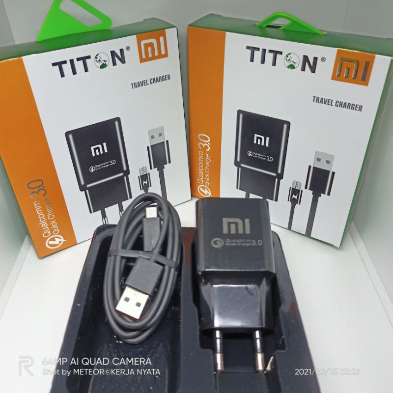 Charger Titon Original Qualcomm 3.0 Fast Charging Xiaomi Micro USB