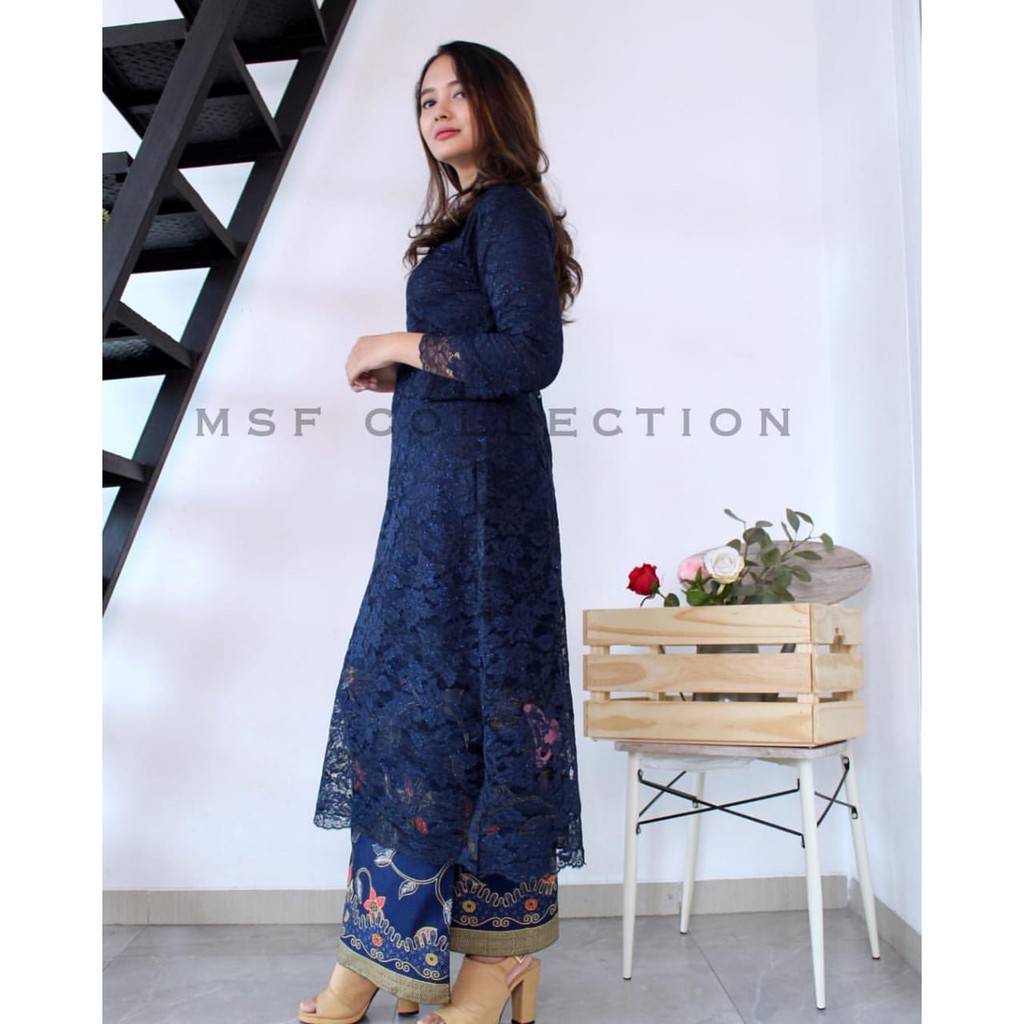 Stelan Kebaya Tunik Liza Navy Dan Warna Lainnya