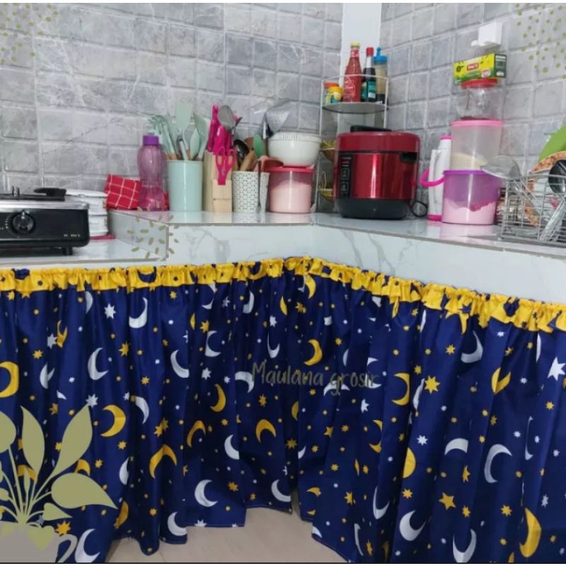 Gratis Ongkir-Gorden penutup kolong dapur uk L 100 cm x T 75 cm